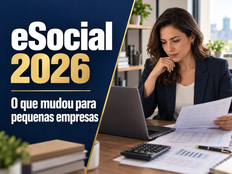 Empresária conferindo dados de funcionários no sistema eSocial